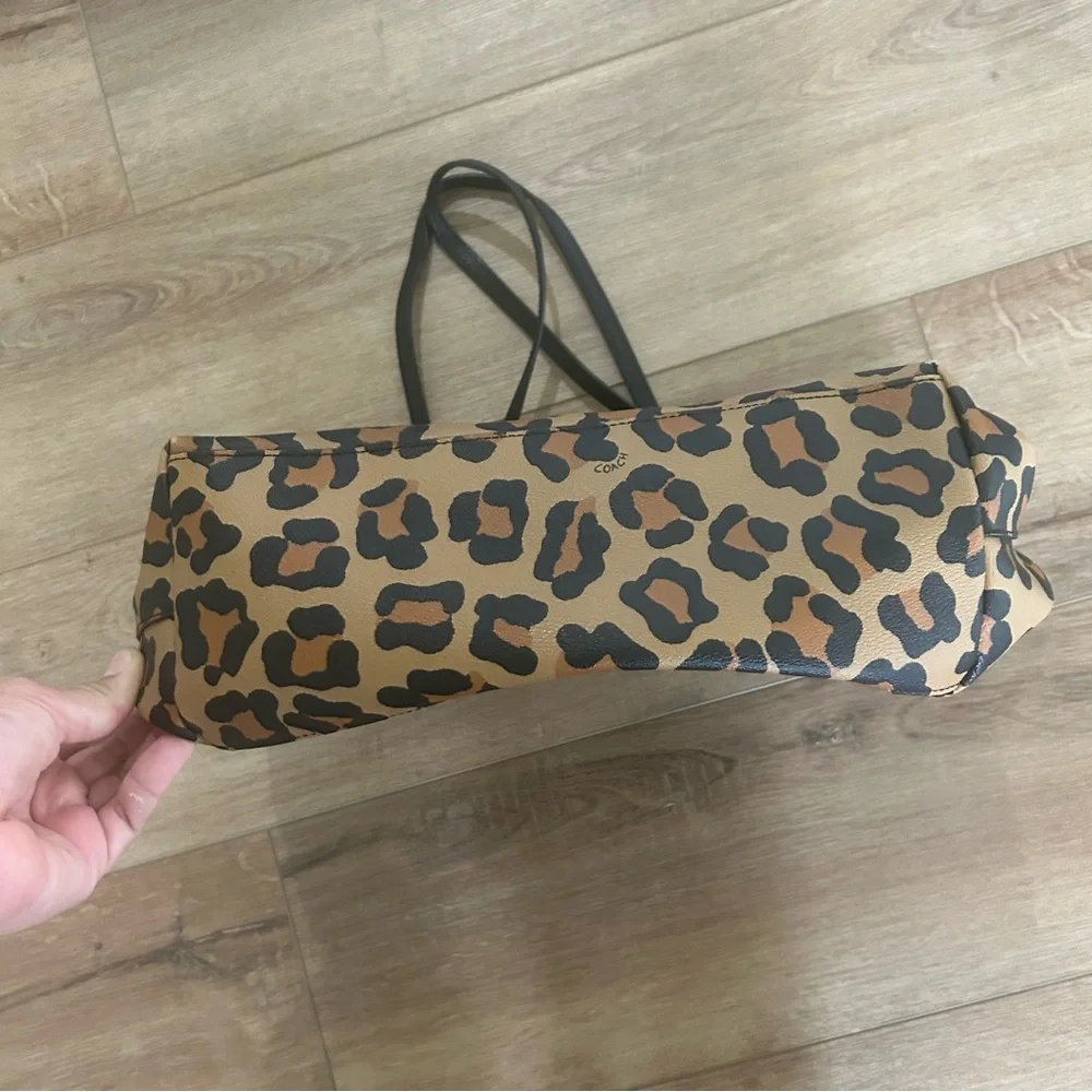 Coach Brown and Black Leopard Tote - Picture 3 of 13